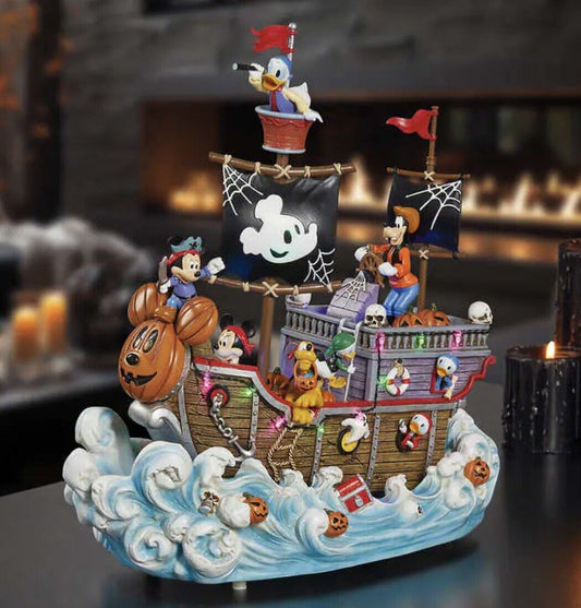 Disney Halloween Animated Pirate Ship Lights And Music Mickey Mouse New