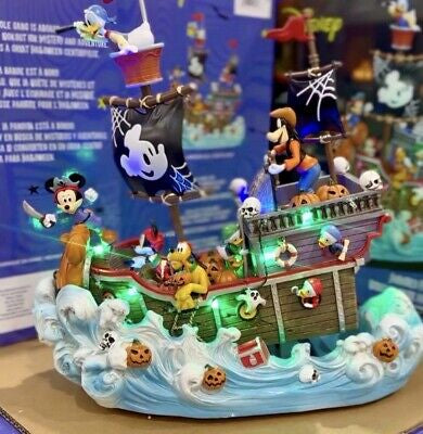 Disney Halloween Animated Pirate Ship Lights And Music Mickey Mouse New