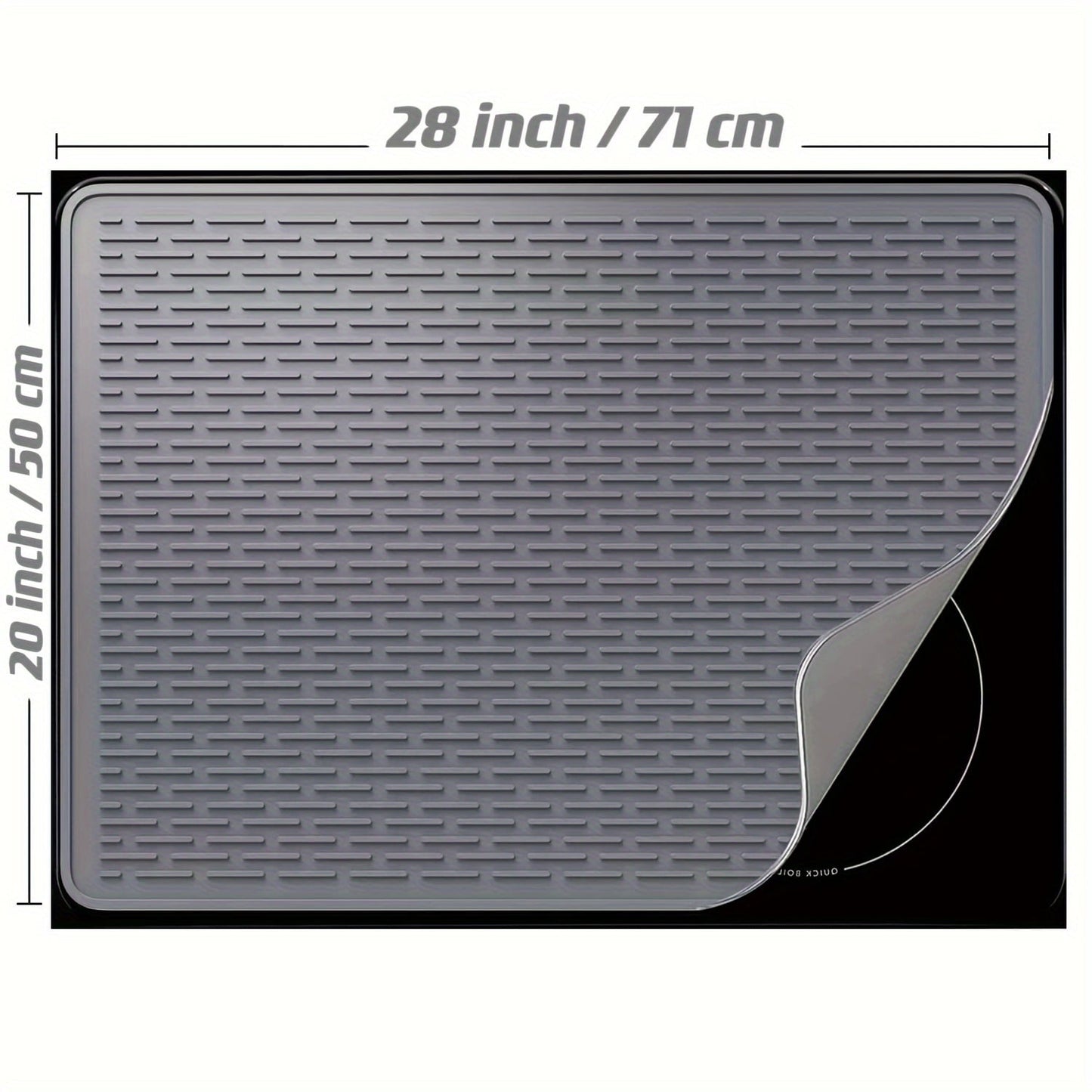 Extra-Large Silicone Stove Top Cover: Heat-Resistant, Multi-Use Mat for Electric Stoves - 28" x 20"