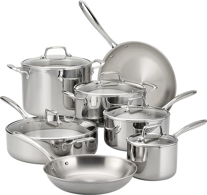 Tramontina 12 Piece Tri-Ply Clad Stainless Steel Cookware Set