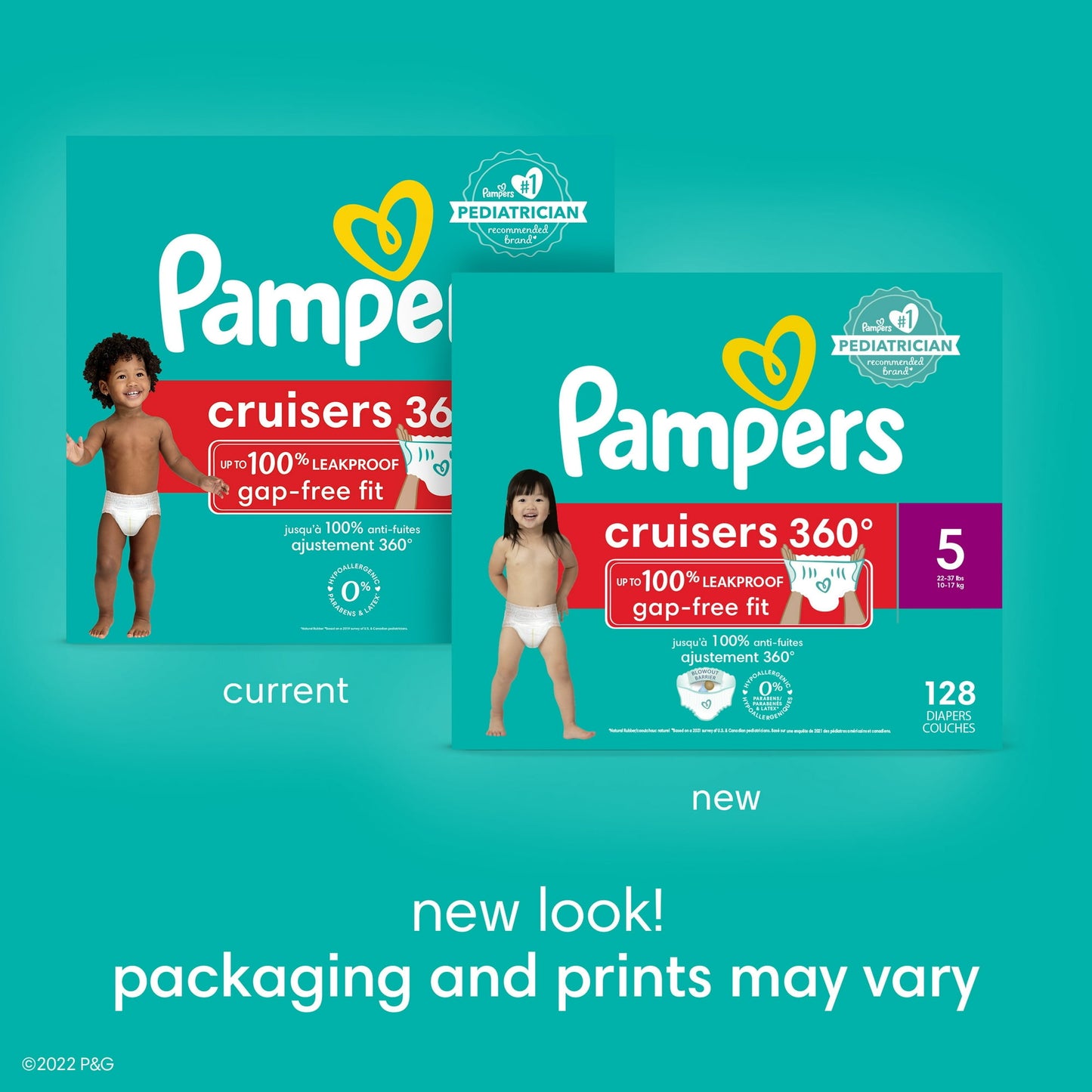 Pampers Cruisers 360 Diapers - Size 4, 64 Count, Pull-On Disposable Baby Diapers, Gap-Free Fit