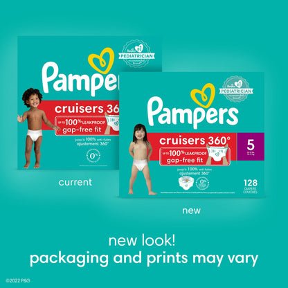 Pampers Cruisers 360 Diapers - Size 4, 64 Count, Pull-On Disposable Baby Diapers, Gap-Free Fit