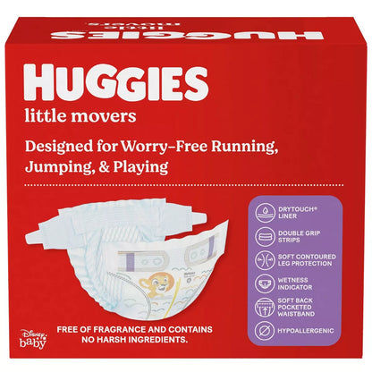 Huggies Little Movers Baby Diapers, Size 4, 120 Ct