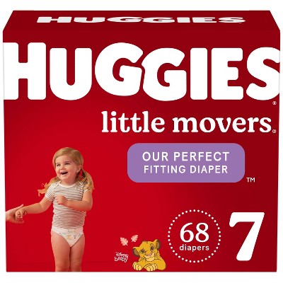 Huggies Little Movers Baby Diapers, Size 7