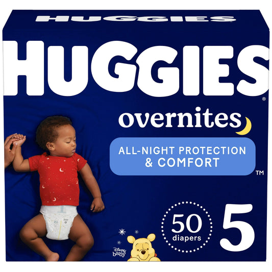 Huggies Overnites Nighttime Baby Diapers, Size 5, 50 Ct