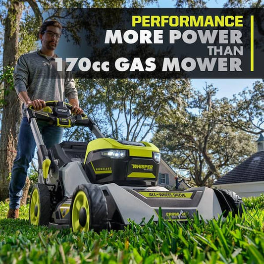 RYOBI All Wheel Drive Lawn Mower 21" 40V HP Brushless w/ (2) Batteries + Charger