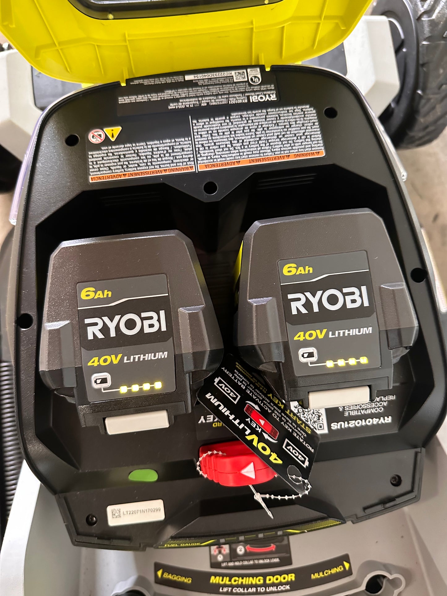 RYOBI 40V HP Brushless Whisper Series 21. in Walk Behind Self-Propelled All Wheel Drive Mower - (2) 6.0 Ah Batteries & Charger