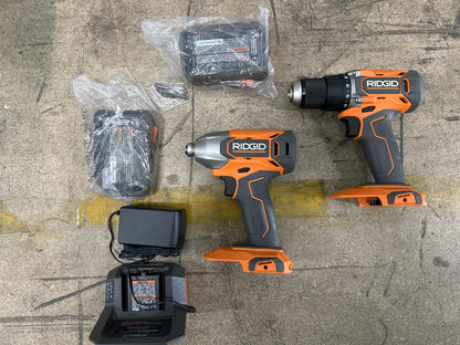 Ridgid 18V 2-Tool combo kit 2 batteries,charger and bag