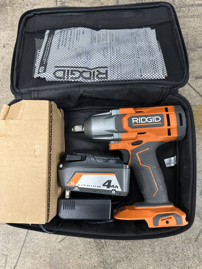 RIDGID 18V Brushless Cordless 4-Mode 1/2 in. High-Torque Impact Wrench Kit with 4.0 Ah Battery and Charger