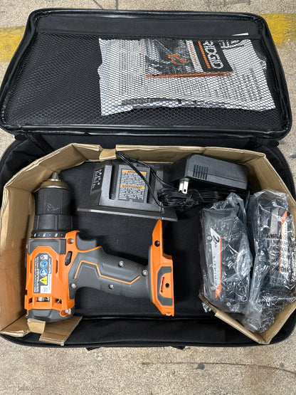 RIDGID 18V Brushless Sub Compact Cordless 1/2 in. Drill Driver Kit with (2) 2.0 Ah Battery, Charger and Bag