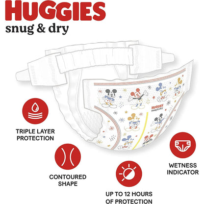 Huggies Snug & Dry Baby Diapers, Size 1 (8-14 lbs), 108 Count