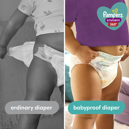 Pampers Cruisers 360 Diapers - Size 4, 64 Count, Pull-On Disposable Baby Diapers, Gap-Free Fit