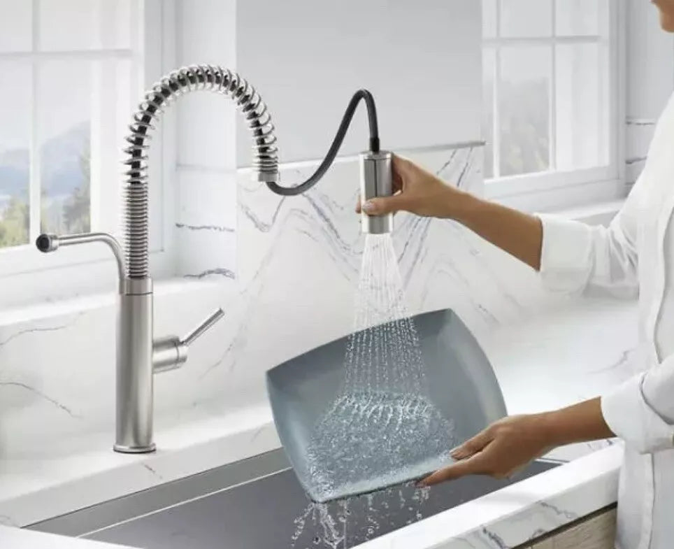 Kohler Provo Semi-Pro Kitchen Faucet-Vibrant Stainless Finish