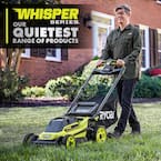 RYOBI ONE+ HP 18V Brushless Cordless Walk Behind Push Lawn Mower/Blower w/ (3) Batteries & (2) Chargers