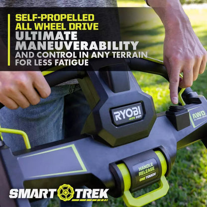 RYOBI 40V HP Brushless Whisper Series 21. in Walk Behind Self-Propelled All Wheel Drive Mower - (2) 6.0 Ah Batteries & Charger