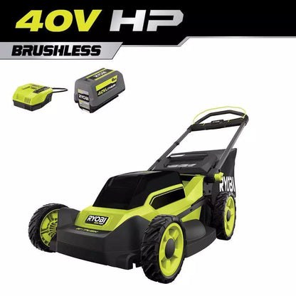 RYOBI 40V HP Brushless 20 in. Cordless Battery Walk Behind Push Mower with 6.0 Ah Battery and Charger