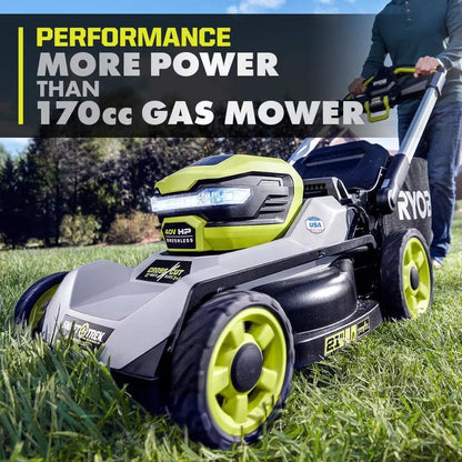 RYOBI 40V HP Brushless 21 in. Cordless Battery Walk Behind Multi-Blade Self-Propelled Mower - (2) 6.0 Ah Batteries & Charger