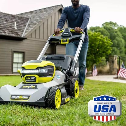 RYOBI 40V HP Brushless 21 in. Cordless Battery Walk Behind Multi-Blade Self-Propelled Mower - (2) 6.0 Ah Batteries & Charger