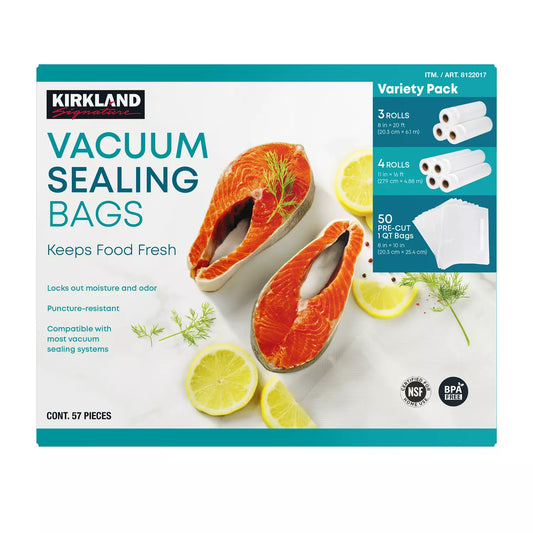 Kirkland Signature Vacuum Sealing Bags BPA Free Puncture Resist, Assortment Pack