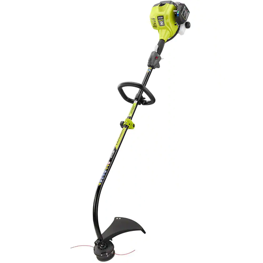 Ryobi 25 Cc Gas String Trimmer 2 Stroke Attachment Capable Full Crank Curved Shaft