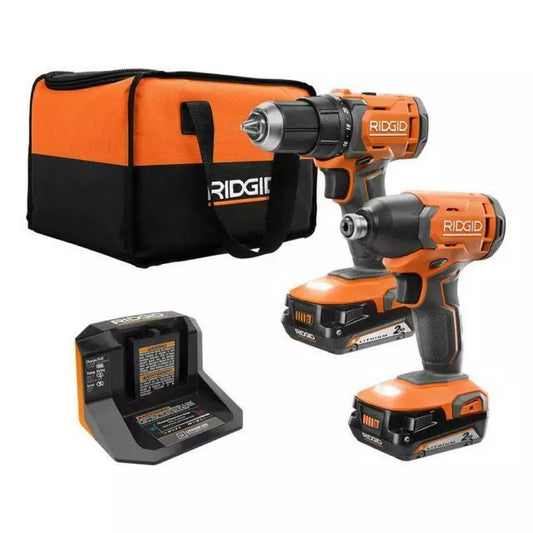 RIDGID 18V 2-Tool Impact Driver Combo Kit with 2 (2Ah) battery and charger